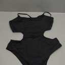 Tempt Me Women's Cutout One Piece Swimsuits High Cut Monokini Scoop Neck Bathing Suit (X-Large, Black)