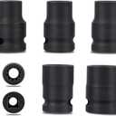 Brake Caliper Socket Set Compatible with VW VAG, 5PCS Caliper Tool 1/2" Square Drive 7pt. Small Large 10pt. x 11.5mm, 15mm, 20mm, 14mm, 22mm TYRAREX