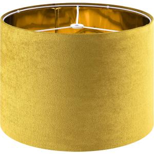 GO&SO Set of 1 Large Drum Yellow Velvet Lamp Shade -16" Top x 16" Bottom x 10" High(Spider) Modern Lamp Shades For Table Lamps & Bedside Lamp Replacement Lampshade, Hand Crafted, Required Assembly