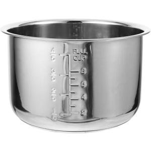 Baluue Stainless Steel Rice Cooker Inner Pot, 4L, Widely Compatible, Easy Clean, Suitable for Home Use, Silver, Household Rice Cooker Inner Pot, 8.66x8.66x5.19 Inches