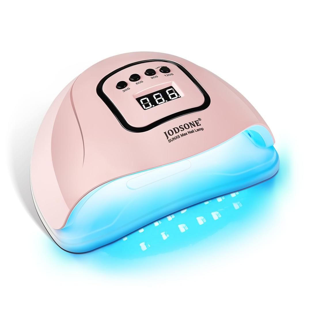 JODSONE U V LED Nail Lamp, Nail Dryer for Gel Polish with Led Light with Automatic Sensor & 4 Timers Light Pink