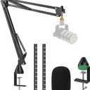 YOUSHARES Rode Podmic Stand with Pop Filter - Microphone Boom Arm with Foam Windscreen Improve Recording Quality