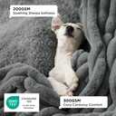 Bedsure ComfyFleece Waterproof Dog Blankets for Large Dogs - Soft Pet Cat Blanket Corduroy Fleece for Couch Bed Protector Washable, Cozy Calming Reversible Furniture Protection,50"x60", Warm Grey