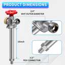 Boltigen 10inch Freeze Proof Outdoor Water Faucet, No Lead Brass Anti-Siphon Frost Free Sillcock, 1/2'' Pex Connector X 3/4'' GHT Hose Bib Frost Free Outdoor Spigot