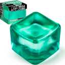 Premium MEGA Cube  Extra Large Ultra-Firm Gel Squishy Fidget Toy | Stress Balls for Adults with Non-Sticky, Odor-Free Shell & Reinforced Dual Leak-Proof Seals for Heavy-Duty Use | 1-Pack Green