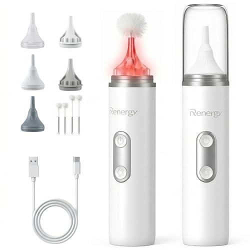Renergy Ear Dryer, Rechargeable Ear Water Drying Aid with Red Light Therapy, Electric Ear Water Remover with 3 Airflow Modes & Massage for Dry Ears, Swimmers, Showers, Water Sports, Hearing Aid Use