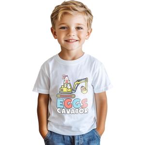 Toddler Boys Easter Shirt for Kids Girls Easter Bunny T-Shirts Tops Funny Graphic Tee Short Sleeve 2T-8Y (6-7 Years)