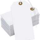 White Tags with Elastic Rope - 100 Pcs Large Writable Marking Tags for All Occasions - 4.76''2.36''