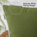 MIULEE Pack of 2 Outdoor Waterproof Pillow Covers Decorative Farmhouse Throw Pillow Covers Square Solid Color Couch Pillow Covers Spring for Patio Tent Bed Sofa Living Room 18x18 Inch Moss Green