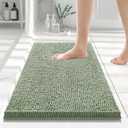 Smiry Luxury Chenille Bathroom Rugs 24x16, Extra Soft and Absorbent Shaggy Bath Mat, Machine Washable, Non-Slip Plush Carpet Runner for Tub, Shower, and Floor, Home Decor Accessories, Sage Green