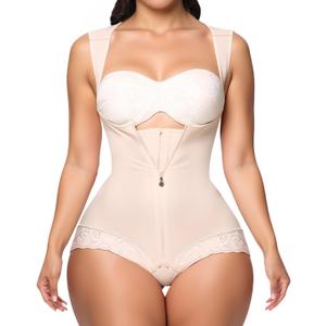 PJCBTR Fajas Colombianas Moldeadoras Faja Colombiana Tummy Control Body Shaper Tummy Control Bodysuit Shapewear Para Mujeres Full Body Waist Trainer for Women (Beige, L)