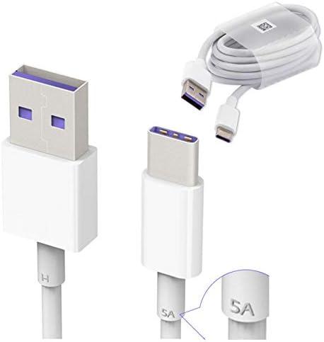 USB Type C Cable | Huawei 5A USB 3.1 to Type C | Super-fast Charging Data Cable | HL1289 | for Samsung Galaxy S10 / S9 / S8 / Note 8, LG V20 / G5 / G6 and More | (2-Pack), Set of 2 