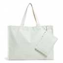 Klyyo Clyro Mahjong Stripe Tote Bag, American Mah Jong Tile Carryall Overnight Game Bag for Mahjong Lover Gift(Sage Green)58 x 40 x 20 cm