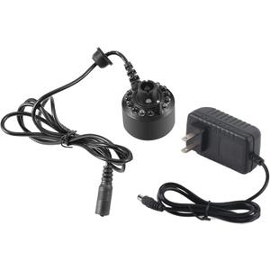 12LED Colorful Mist Maker for Water Fountain Pond with Power Adapter 110-240V US Plug +Power Adapter(US) Black