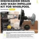 Dishwasher Drain and Wash Impeller Kit for Whirlpool, 675806 Compatible With Kenmore, Kitchen Aid, Maytag Dishwashers