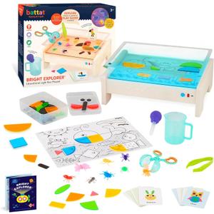 Battat Education  Tracing Light Box for Kids  Sensory Light Up Board  Educational Toys for Toddlers  Includes Double  Sided Tracing Cards  Bright Explorer