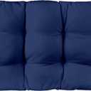 RSH DECOR: Tufted Wicker Loveseat Cushion | 41 x 19" | All-Weather Spun Fabric | Water and Fade-Resistant | Outdoor Settee Cushion for Patio Furniture | Navy Blue