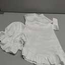 Newcotte 2 Pieces Women Colonial Costume Accessory Set Include White Mob Cap Bonnet Cotton Half Apron for Maid Girl Cosplay