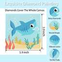 2 x Yijingtop 4 Packs Sea Turtle Diamond Art Kits for Kids,Cartoon Diamond Painting for Kids Ages 4-8-12,Cartoon Gem Kit Crafts Beginners for Gift Home Wall Decor(6x6inch)