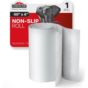 X-Protector Non Slip Pad - 1 White Roll, 40 x 4 - Premium Silicone Feet to Keep Furniture from Sliding - Non Slip Floor Protectors for Furniture and Appliances - Forget About Sliding Objects!