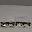 VISOONE Enhanced Version Rectangle Chic Preppy Look Blue Light Blocking Glasses for Women Men RIVER-LIGHTER (Black)