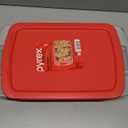 Pyrex Easy Grab 3-Quart Oblong Baking Dish, Red Lid, 9" x 13"