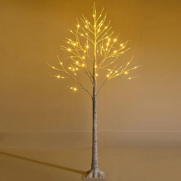 5ft Pre-lit White Twig Birch Tree for Christmas Holiday w/ LED Lights