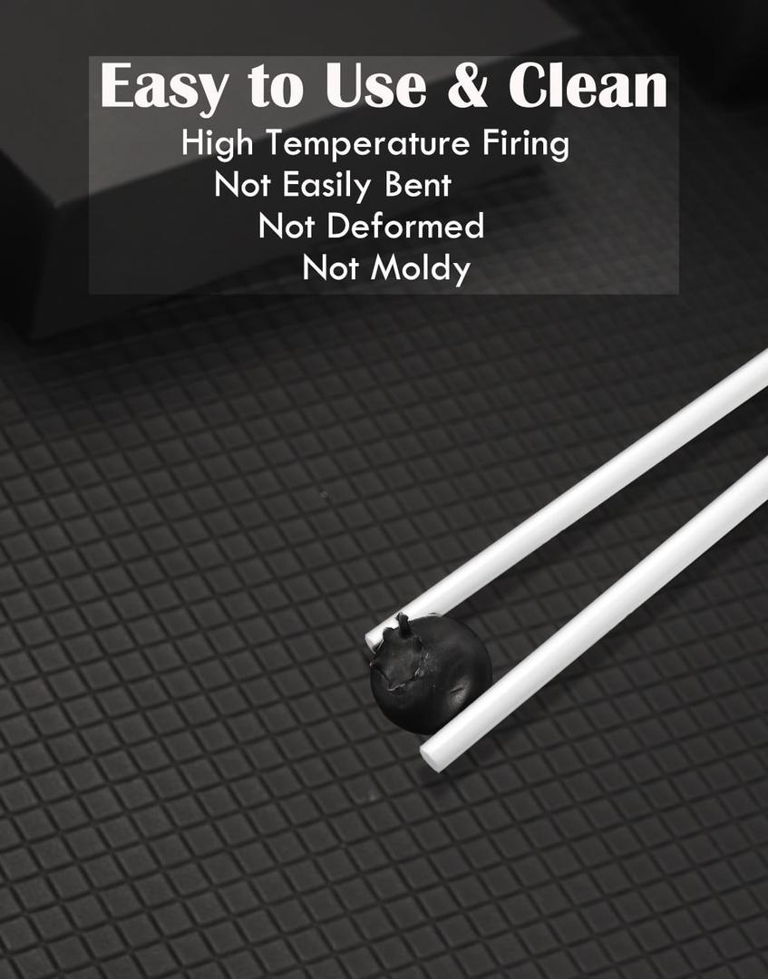 Ceramic Chopsticks Set of 4, Reusable Dishwasher Safe,High-grade Bone Porcelain Chopsticks with Case (White 4 PC)