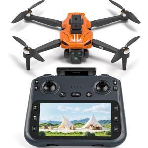 F180 Drones with 4K Camera Adults 4.5" LCD RC Screen, Follow Me Professional Drone GPS Auto Return Home, 5GHz FPV Real-Time RC Quadcopter Dron for Beginner, SD Card, Long Flight Time Under 249g