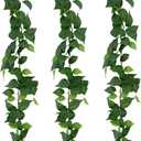 3 Strands Artificial Vines Kit, 71" Silk Eucalyptus Ivy Garland Green Leaves Natural Odorless, Fake Greenery Hanging Plants Decoration for Home, Bedroom, Wall, Party, Wedding Decor