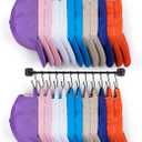 Hat Rack for Wall 24 Baseball Caps, 2 Pack Modern Metal Hat Organizer with 24 Hooks Hat Holder Wall-Mounted Storage Display for Closet Bedroom Entryway Laundry Black