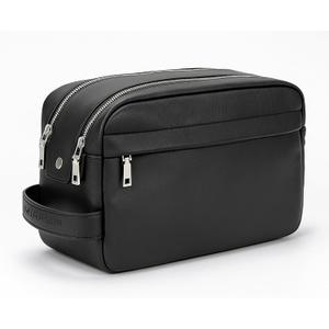 MIRASON Toiletry Bag for Men Leather Travel Toiletry Bag Dopp Kit with Metal Zippers, Water-Resistant Bathroom Bag for Travel Essentials Shaving Bag Gifts for Men, Black