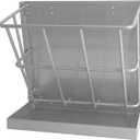 Hay Feeder Goat, 21 Gallon Multiple Sided Goat Hay Rack, Heavy Duty Iron 2 in 1 Hay Rack for Sheep, Horses, with Detachable Grain Tray, Effortless Installation in Farm, Yield (Silver)