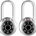 FIGODE Locker Lock with Long Shackle, Combination Lock, Black Dial, Each Lock with Different Code, Keyless Padlock, Great for School, Employee, Gym&Sports Locker, Case, Toolbox, Fence, etc, Pack of 2
