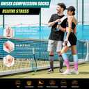 Genovega 3 Packs Wide Calf Compression Socks for Women Men Knee Hight S/M-4XL for Gifts (M)