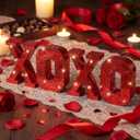 Yousoontic 4 Pcs Valentine's Day Table Decor Xoxo Letter Table Decor 3D Disco Mirror Xoxo Signs Valentines Centerpiece Bright Acrylic Mirror Centerpiece for Romantic Festival Home Bar Decoration