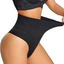 Dulchany Thong Shapewear Tummy Control Underwear for Women Seamless Body Shaper Panties Medium