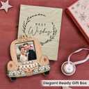 Just Married Personalized Christmas Ornaments - Wedding Gifts for Couples 2025, Bridal Shower Gift for Bride, Custom Wooden Ornaments with Picture, Newly Wed Gifts for The Couple Mr and Mrs Engagement