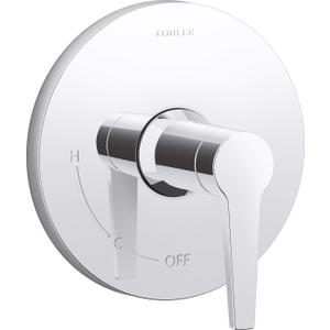 KOHLER TS74042-4-CP Pitch Rite-Temp Valve Trim, Shower Trim Faceplate with Lever Handle, Trim Only, Requires Valve, Polished Chrome (144.27 cubic inches)