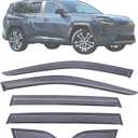 6 Pcs Window Visors Rain Guards Compatible with Toyota RAV4 Hybrid 2026 PMMA Tape-on Outside Black Wind Deflectors Accessories