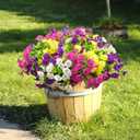 Artificial Flowers Fake Plants for Outdoors Decoration, 12 Bundles Silk Morning Glory with Eucalyptus Realistic UV Resistant Faux Flowers for Outside Planter Porch Yard Patio Garden Home Indoor, Mix
