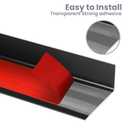 Black 36" Metal Stair Nosing, Heavy-Duty Aluminum Self-Adhesive Stair Edge Protector for Indoor/Outdoor Stairs, Non-Slip Tread Cover, L- Molding(36 x 0.8 x 1.6 in, 2Pcs)