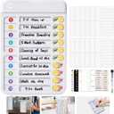 Magnetic Chore Chart for Kids, ADHD Tools for Kids to Do List Checklist Task Board Routine Chart Visual Schedule for Fridge with 10 Sliders and Magnetic Marker - White