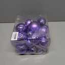 Christmas Ball Ornaments Light Purple Christmas Tree Decorations with Hang Rope-36pcs Shatterproof Christmas Ornaments Set with 6 Styles in 3 Sizes(Small Medium Large)