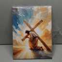 Jesus Cross Canvas Wall Art Print, Christian Poster Wall Decor Painting, Jesus Picture for Wall Church Living Room Bathroom Bedroom 12 * 16 in Framed