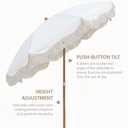 AMMSUN Upgraded Boho Fringe Umbrella, 6.5ft Canvas Umbrella