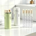 4 in 1 Travel Dispenser Bottle Leakproof Refillable Travel Bottles for Toiletries Portable Size Containers for Shampoo Lotion Cosmetics Travel Essentials for Women Men (White)