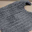 Smiry Bathroom Toilet Rugs U Shaped 24x20, Extra Soft Absorbent Non Slip Rubber Backing Chenille Contour Bath Rugs for Toilet, Machine Washable Contoured Bath Mats, Grayish Blue