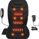 CARSHION Massage Seat Cushion with Full Back Thighs Heat Back Massager for Chair with 3 Heating Pads 6 Vibrating Motors, Massage Chair Pad for Home Office, Heated Seat Cover Warmer for Pain Relief