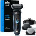 Braun Electric Shaver for Men, Series 5 5150cs, Wet & Dry Shave, Turbo Shaving Mode, Foil Shaver, with Beard Trimmer, Body Groomer and Charging Stand, Blue (11 Piece Set)
